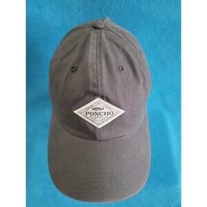 Poncho Outdoors Diamond Patch Logo Strap Back Fishing Outdoors Gray Hat Cap